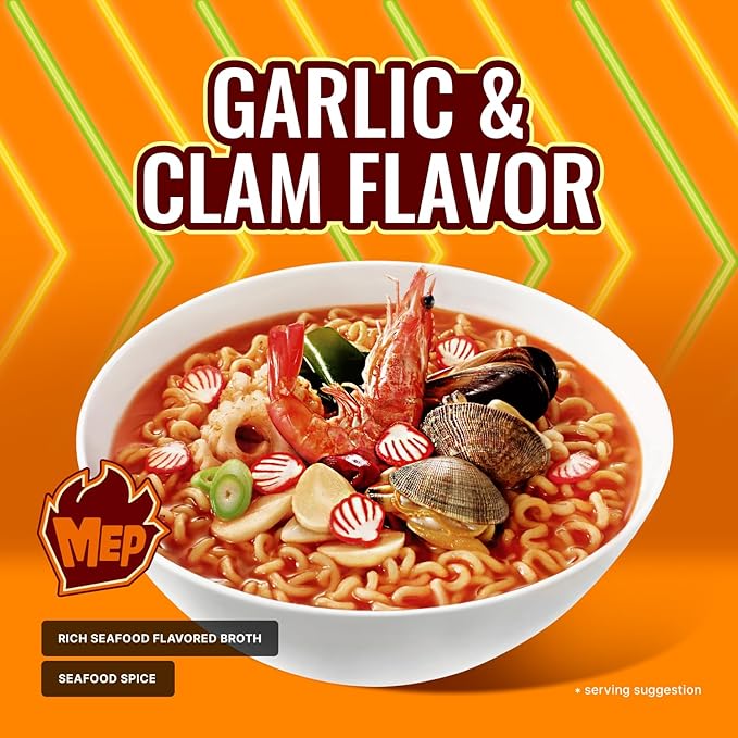 MEP Garlic and Clam Flavor Ramen 맵탱 마늘 조개 라면 4/120g