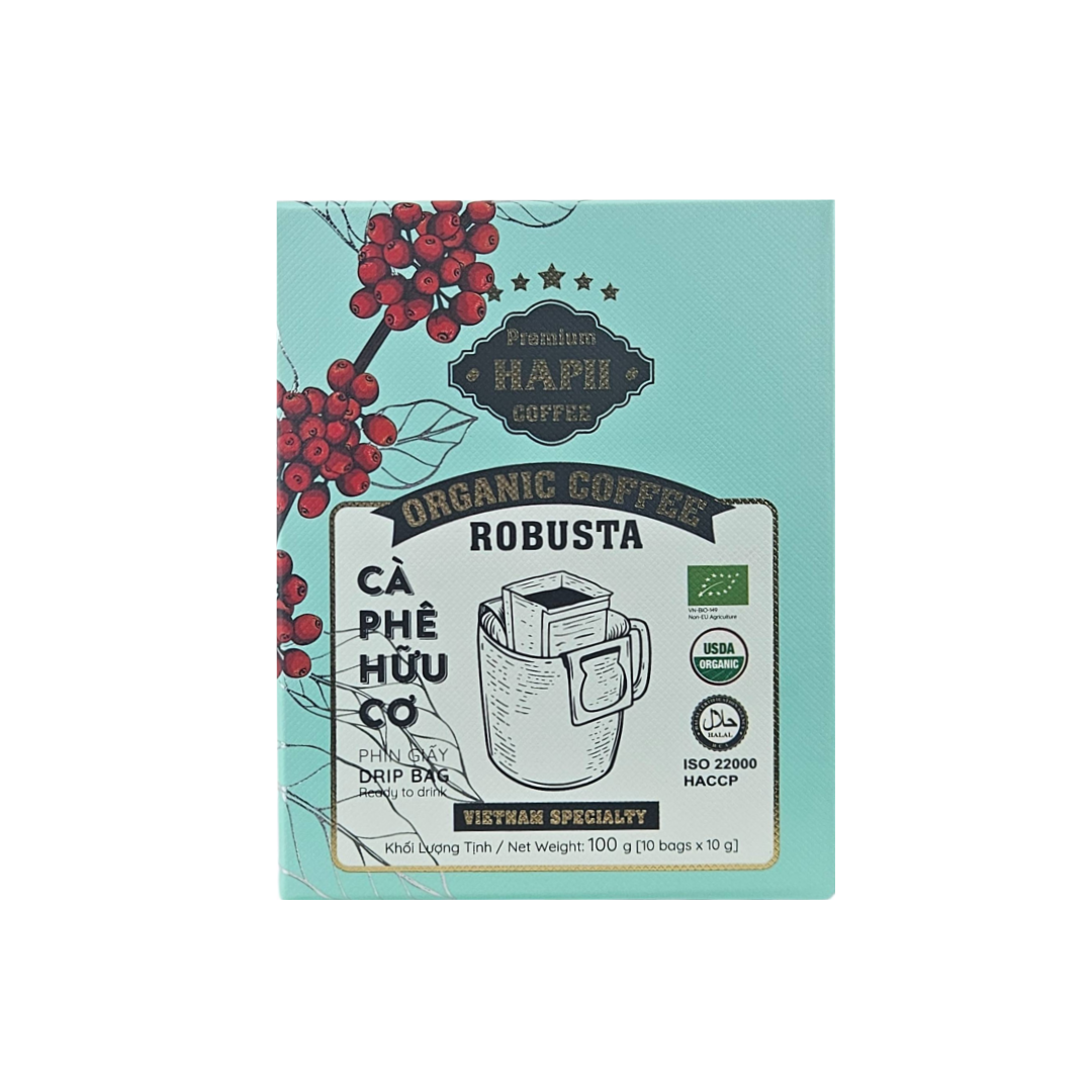 HAPII Robusta Organic  Drip Coffee 유기농 로부스타 드립 커피 10bags X 10g