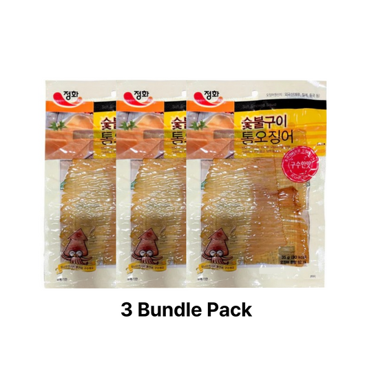 Soft Smoked Squid 숯불구이 통오징어 35g - 3 Bundle Pack