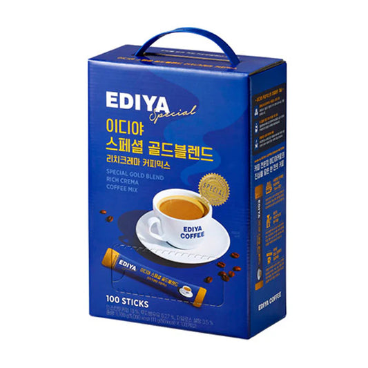 EDIYA Special Gold Blend Rich Crema Coffee Mix 이디야 스페셜 골드 블렌드 리치크레마 커피믹스 100 Sticks