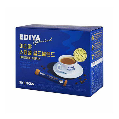 EDIYA Special Gold Blend Rich Crema Coffee Mix 이디야 스페셜 골드 블렌드 리치크레마 커피믹스 50 Sticks