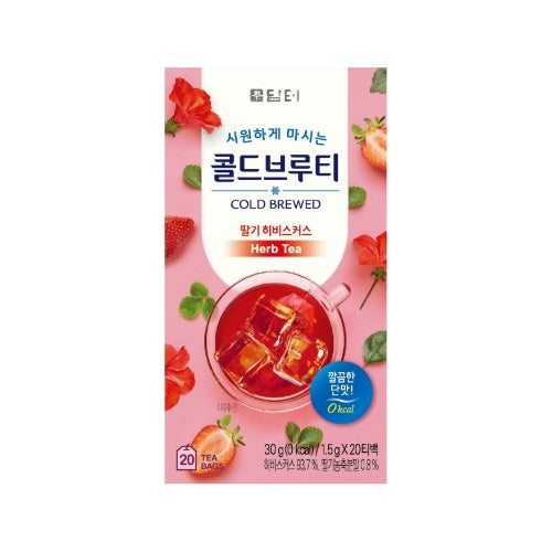 Cold Brewed Herb Tea Strawberry & Hibiscus Flavor 콜드 브루티 딸기 히비스커스 허브티 20/1.5g