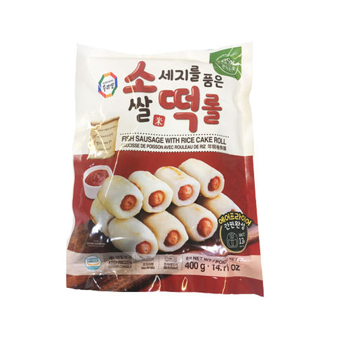Fish Sausage With Rice Cake Roll 소세지를 품은 쌀떡 롤 400g - BEST BEFORE 9/15/2023